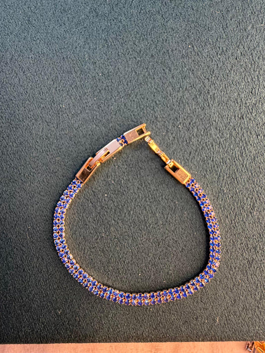 Blue Royal Gold Plated Tennis Bracelet