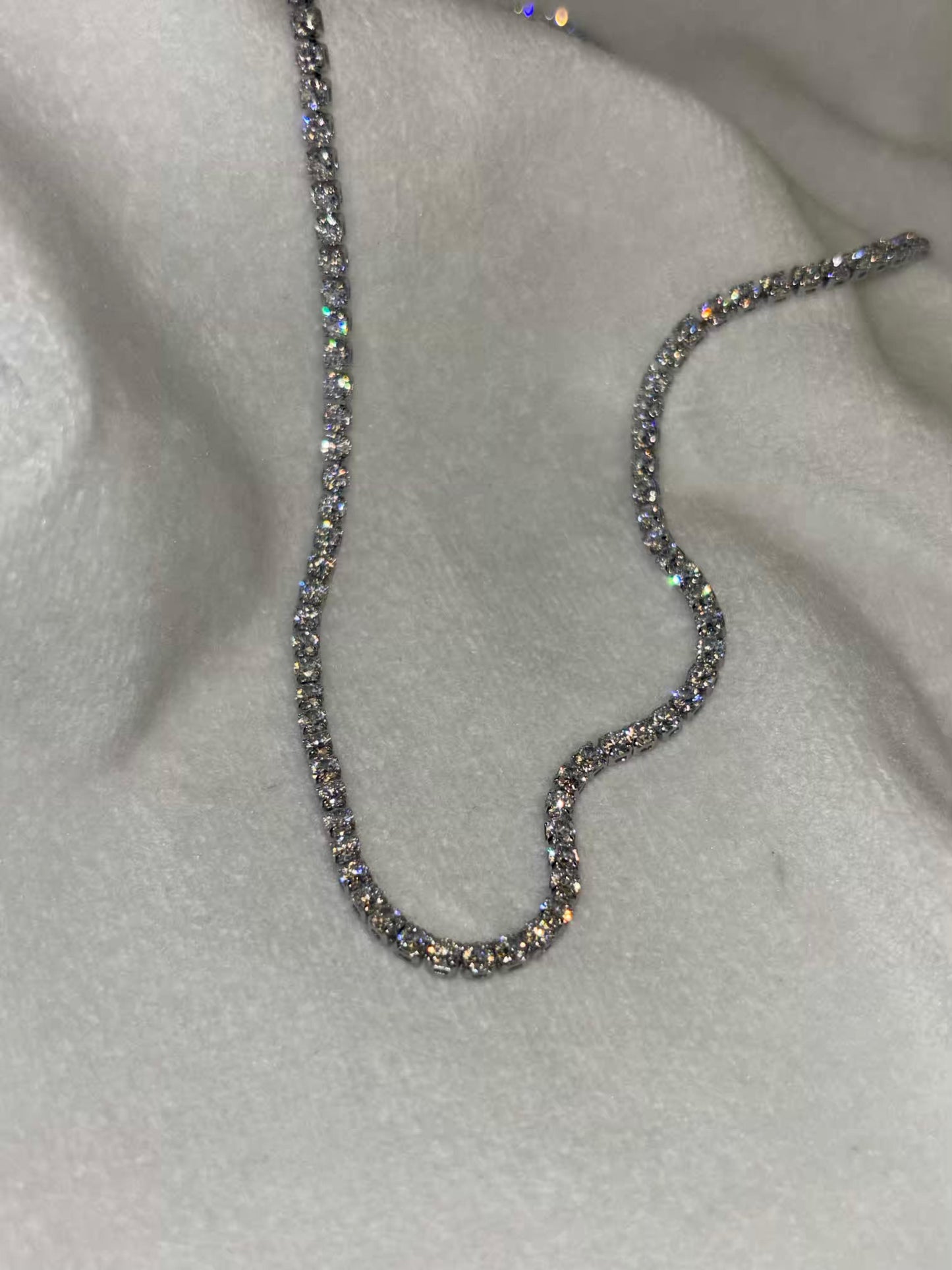 Tennis Necklace Silver Plated Premium Necklace