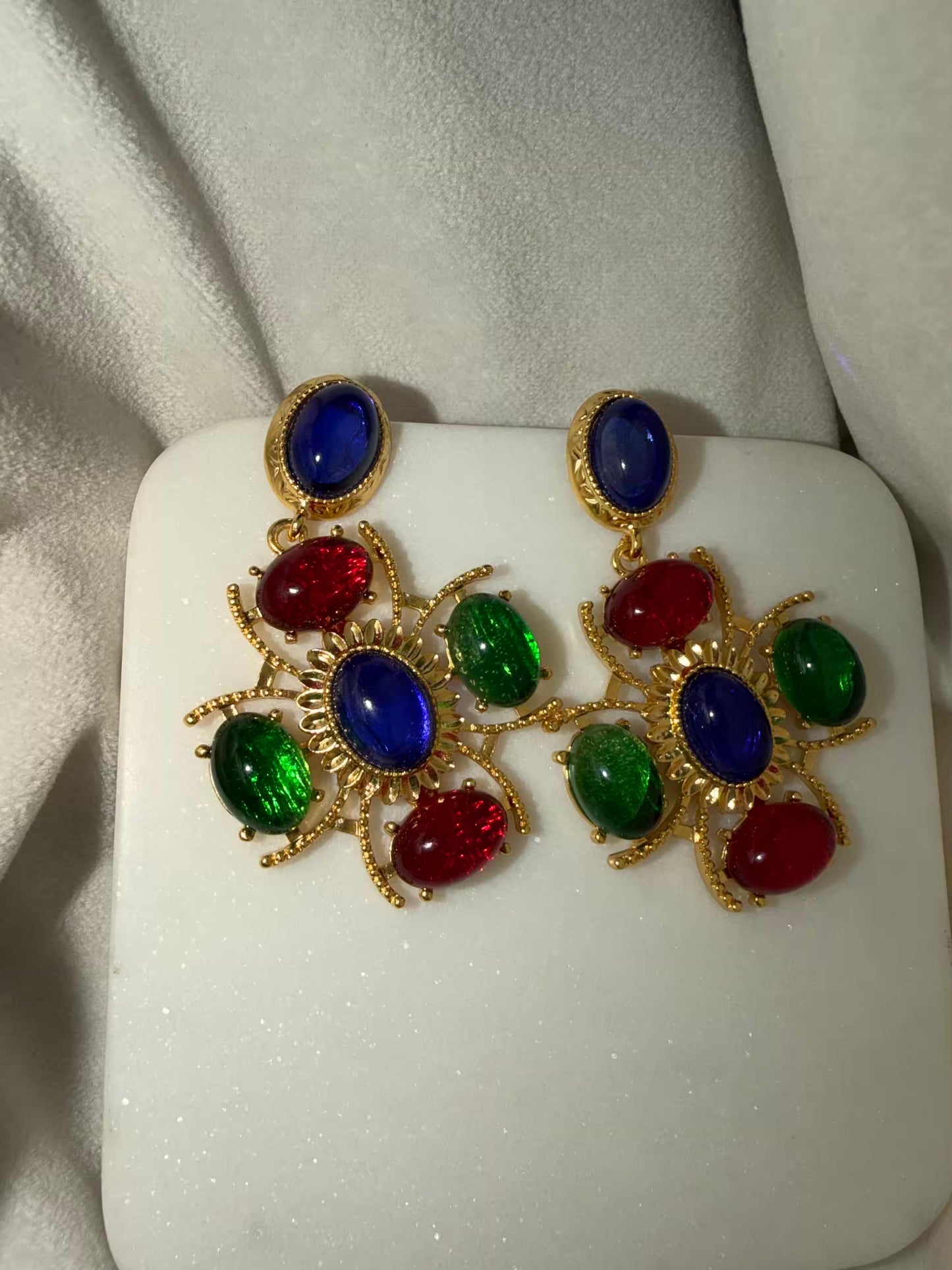 Flora Multicolour Gold Plated Earrings