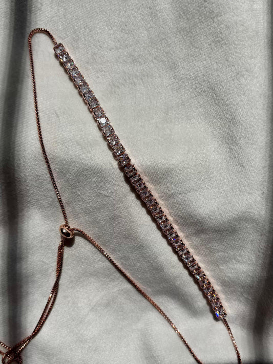 Choker Tennis Necklace Rose Gold Plated Premium Necklace