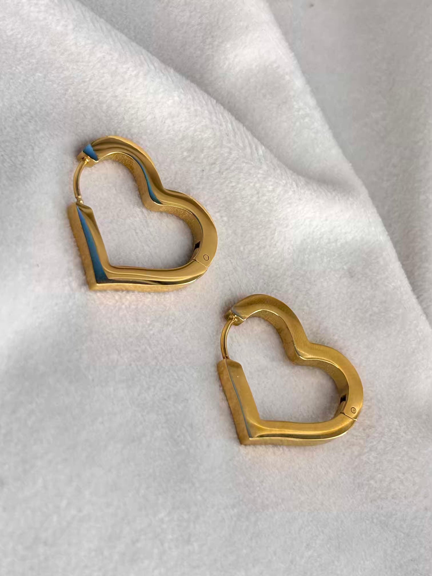Halo Hearts Ear Studds 18K Gold Plated Premium Earrings