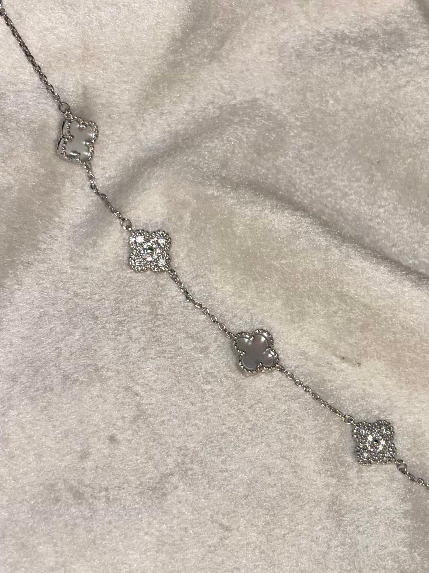 Twin Clovers Premium Silver Plated Chain Bracelet