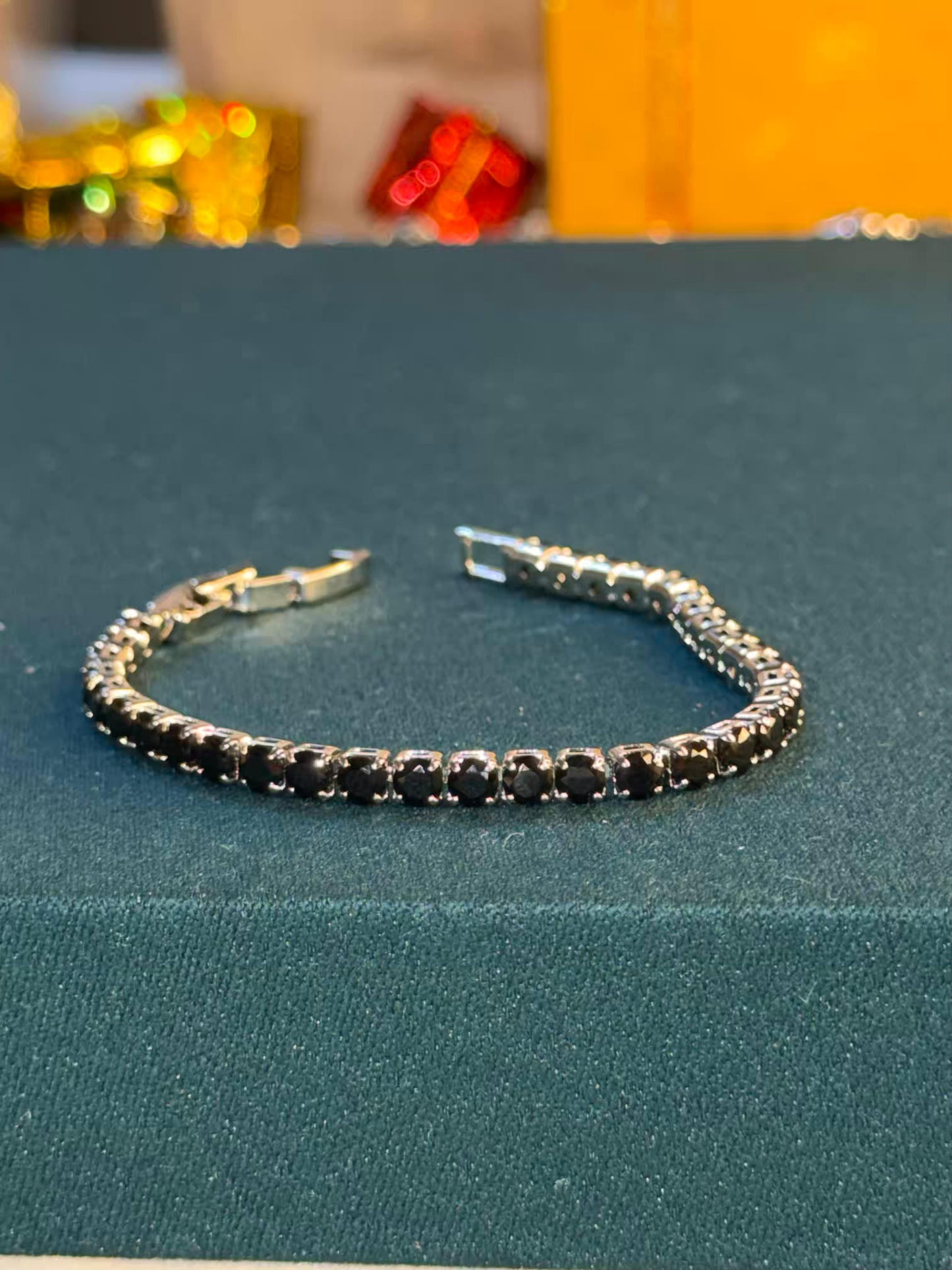 Noir Edge Silver Plated Tennis Bracelet