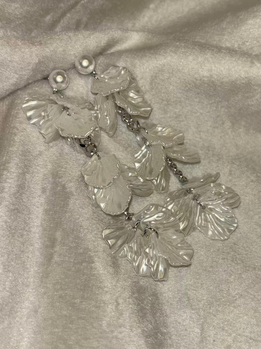 Petal Shells Silver Plated Premium Earrings