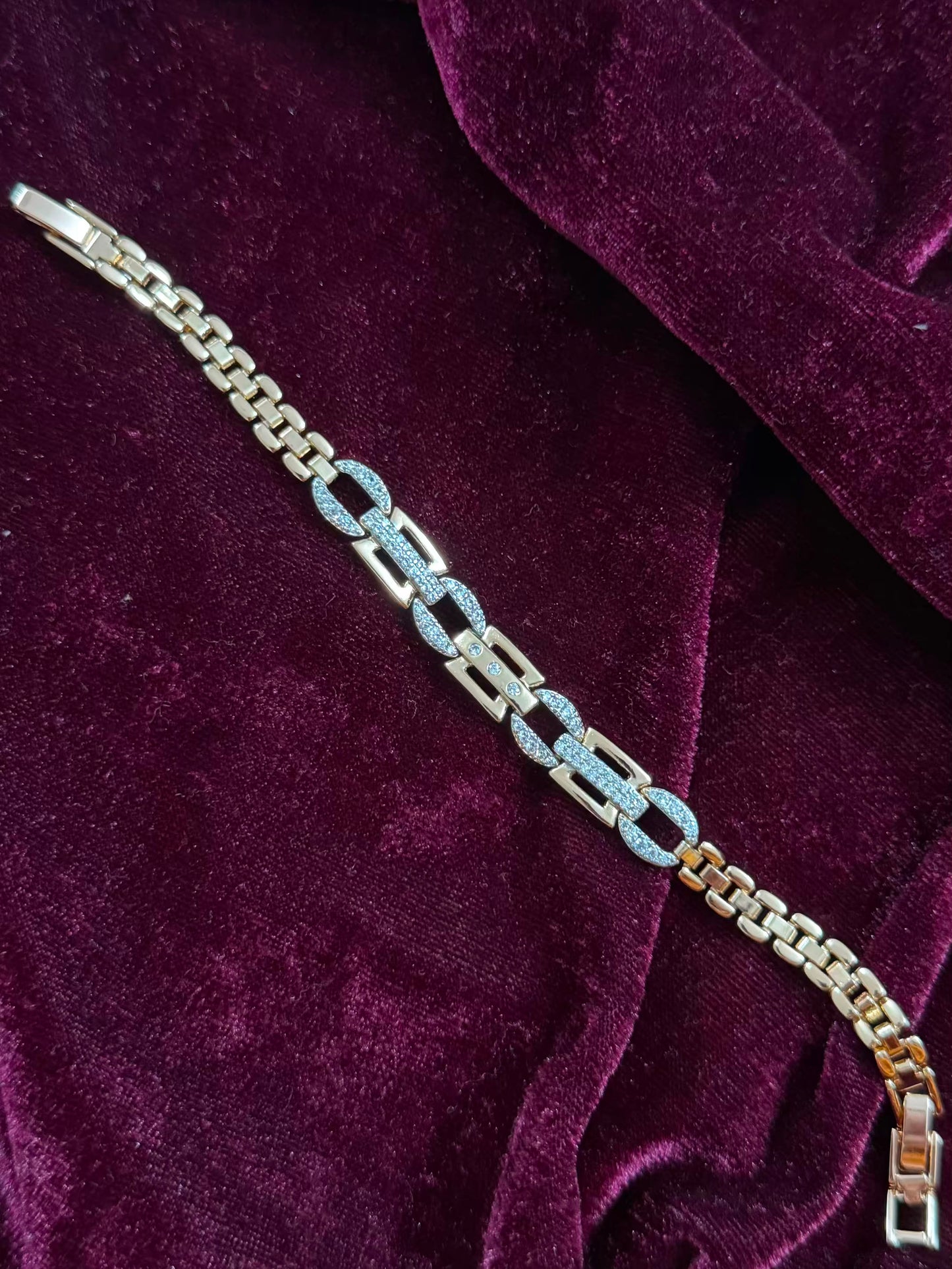 Men's Royal Rose Gold CZ Rakhi Bracelet