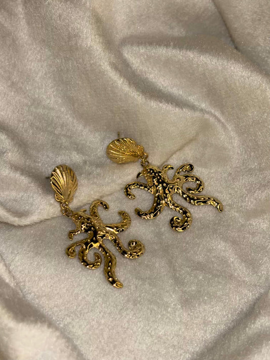 Octopus Earrings 18K Gold Plated Earrings Premium Earrings