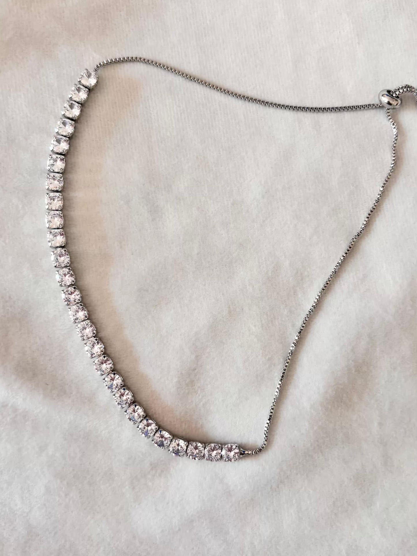 Choker Tennis Necklace Silver Plated Premium Necklace