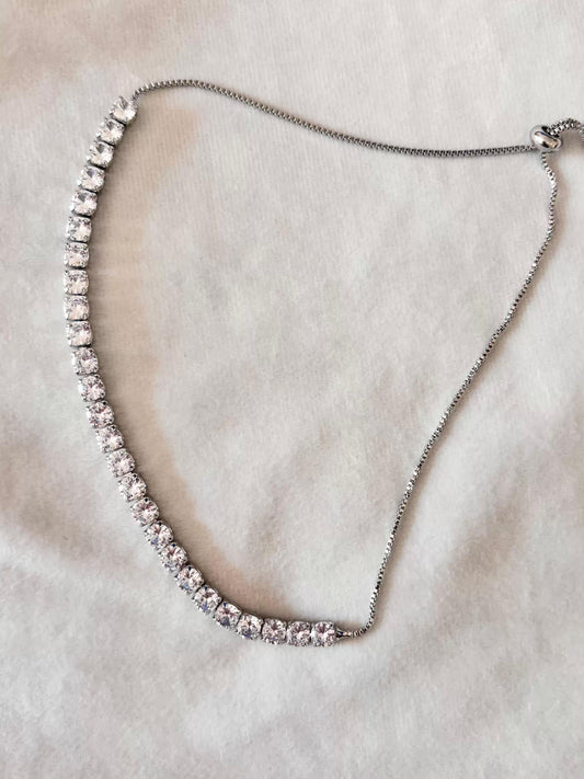 Choker Tennis Necklace Silver Plated Premium Necklace