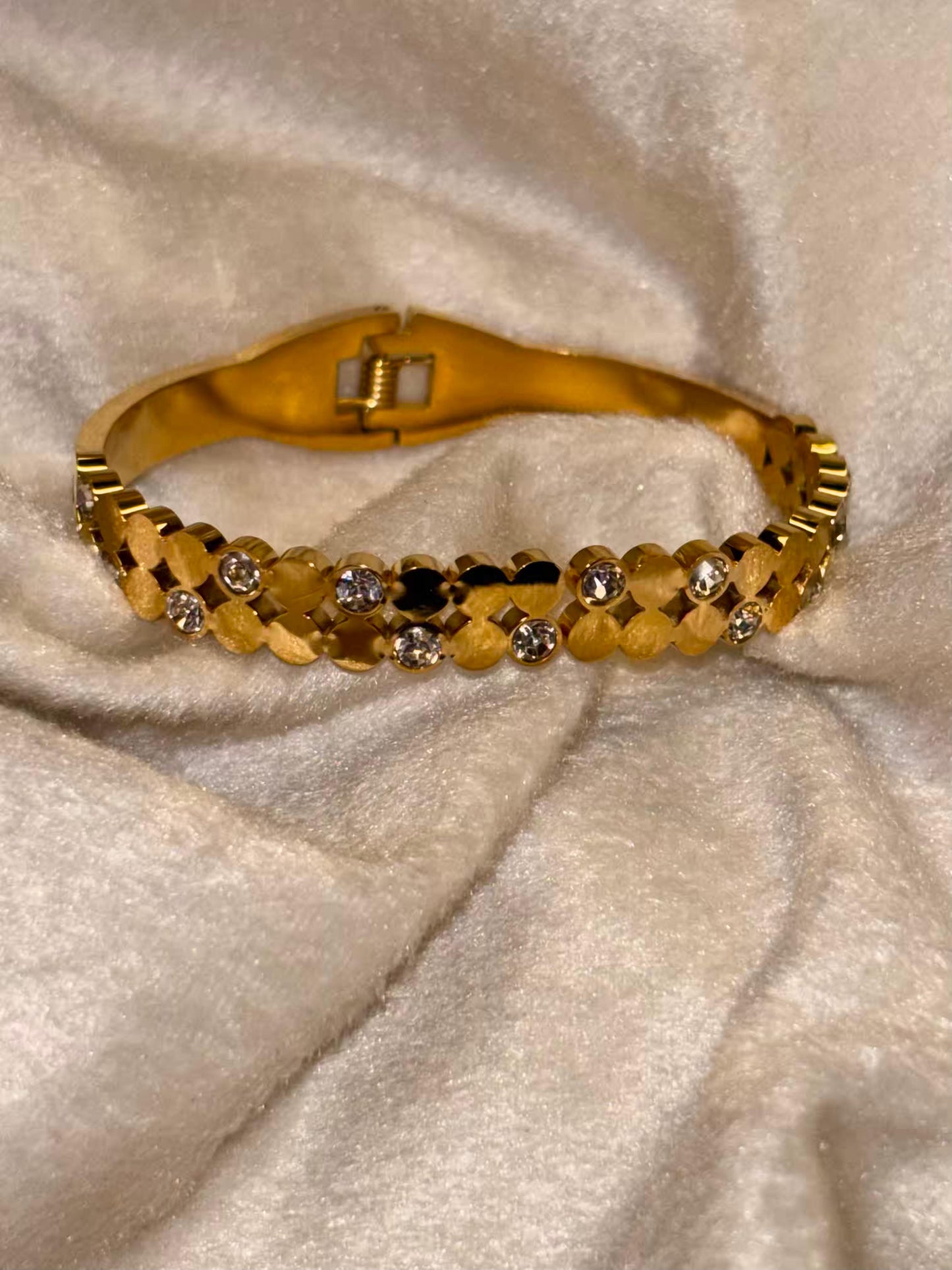 For Thin Wrist Studded Bubbles Bangle 18K Gold plated Premium Bangle 2.2 - 2.4 Size