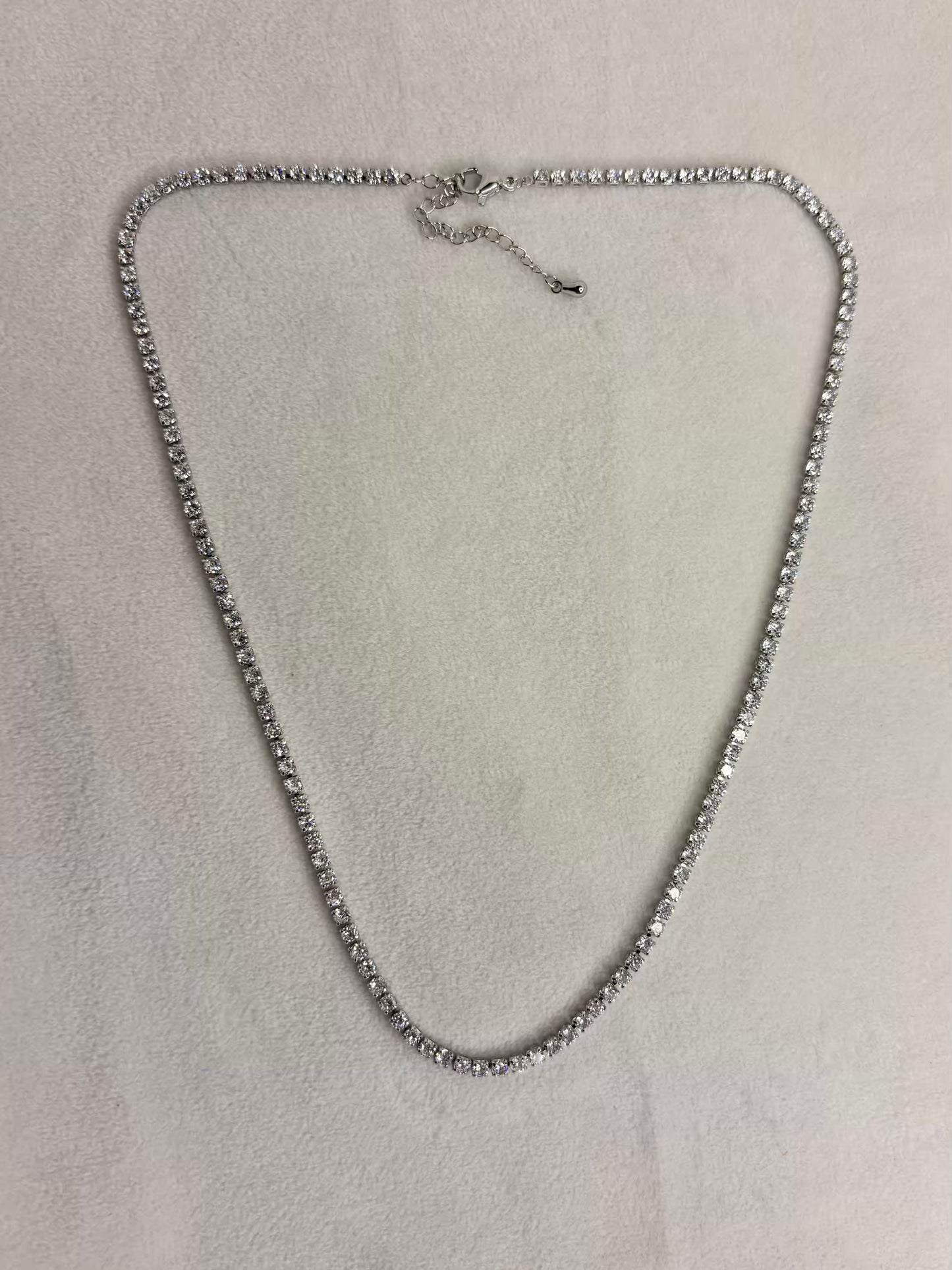 Tennis Necklace Silver Plated Premium Necklace