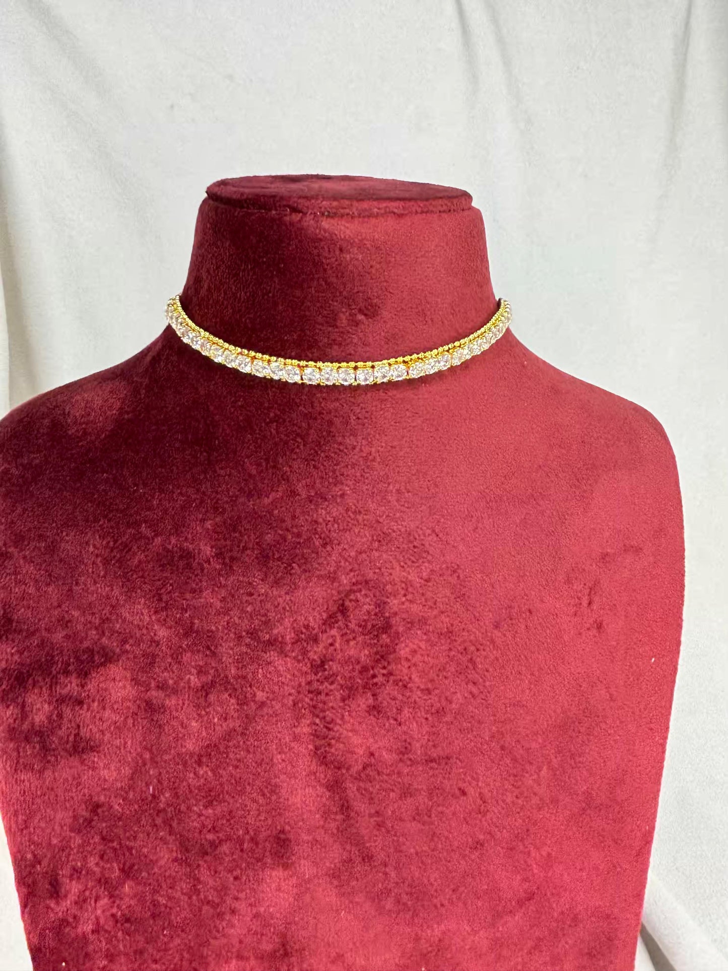 Choker Tennis Necklace 18K Gold Plated Premium Necklace