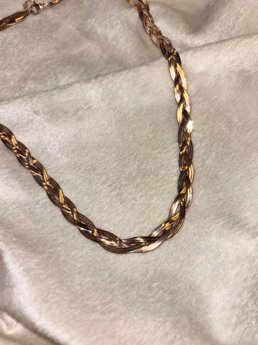 Twisted Snake Chain Necklace 18K Gold Plated Premium Necklace