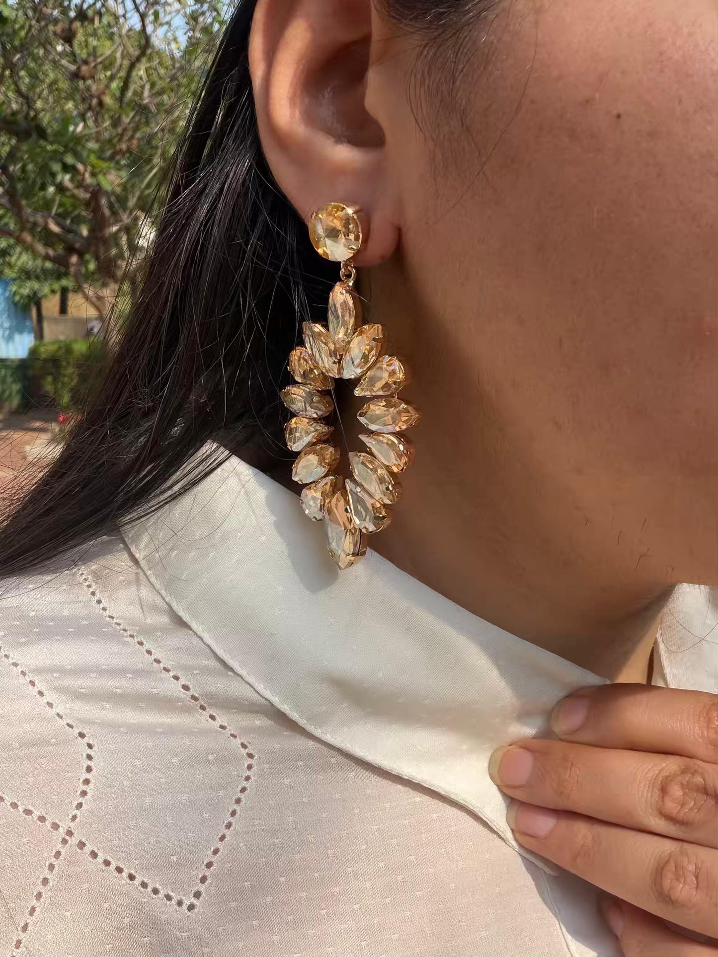 Golden Colour Stylish Gold Plated Earrings