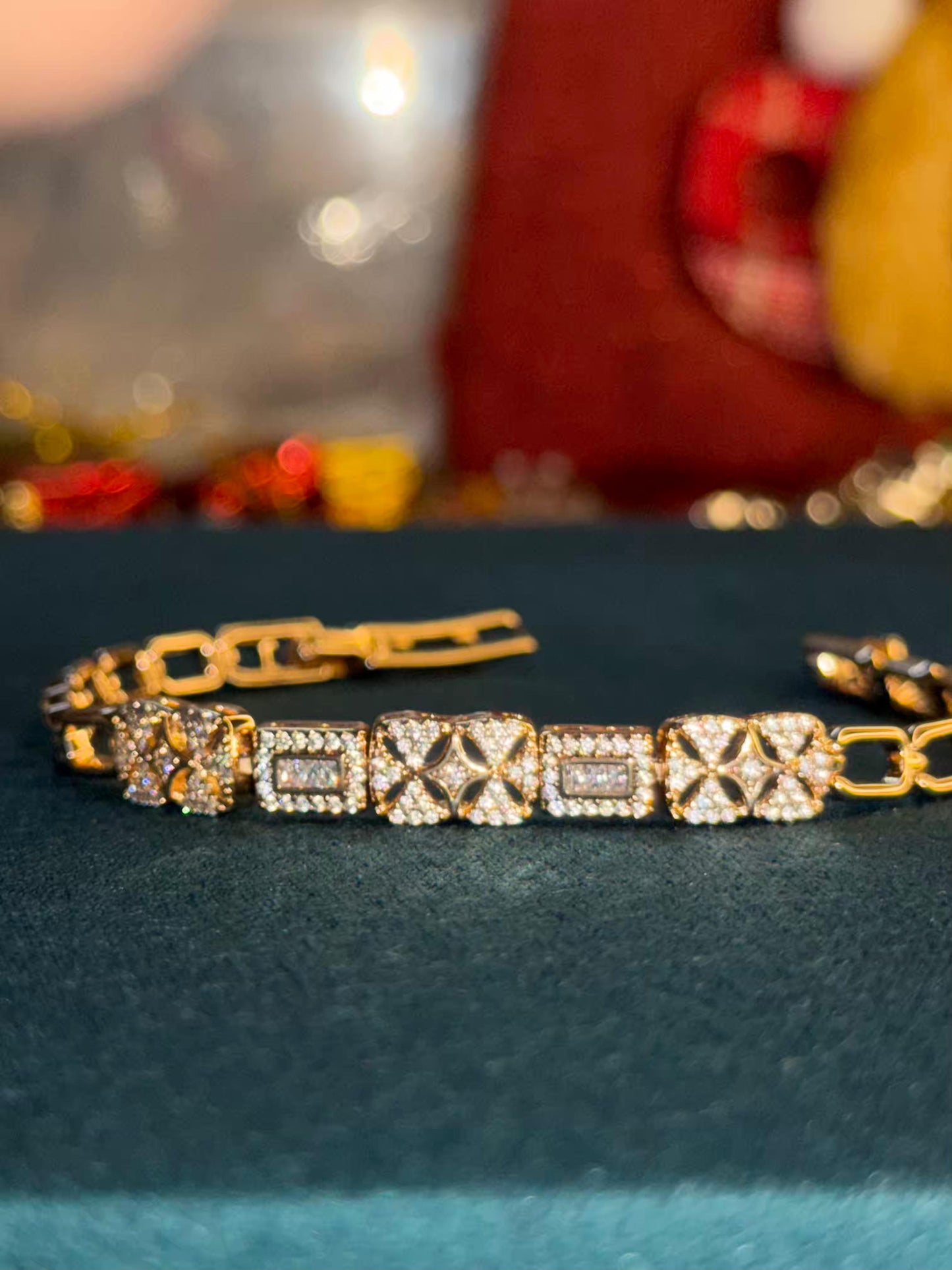 Imperial Spark Link Gold Plated Tennis Bracelet