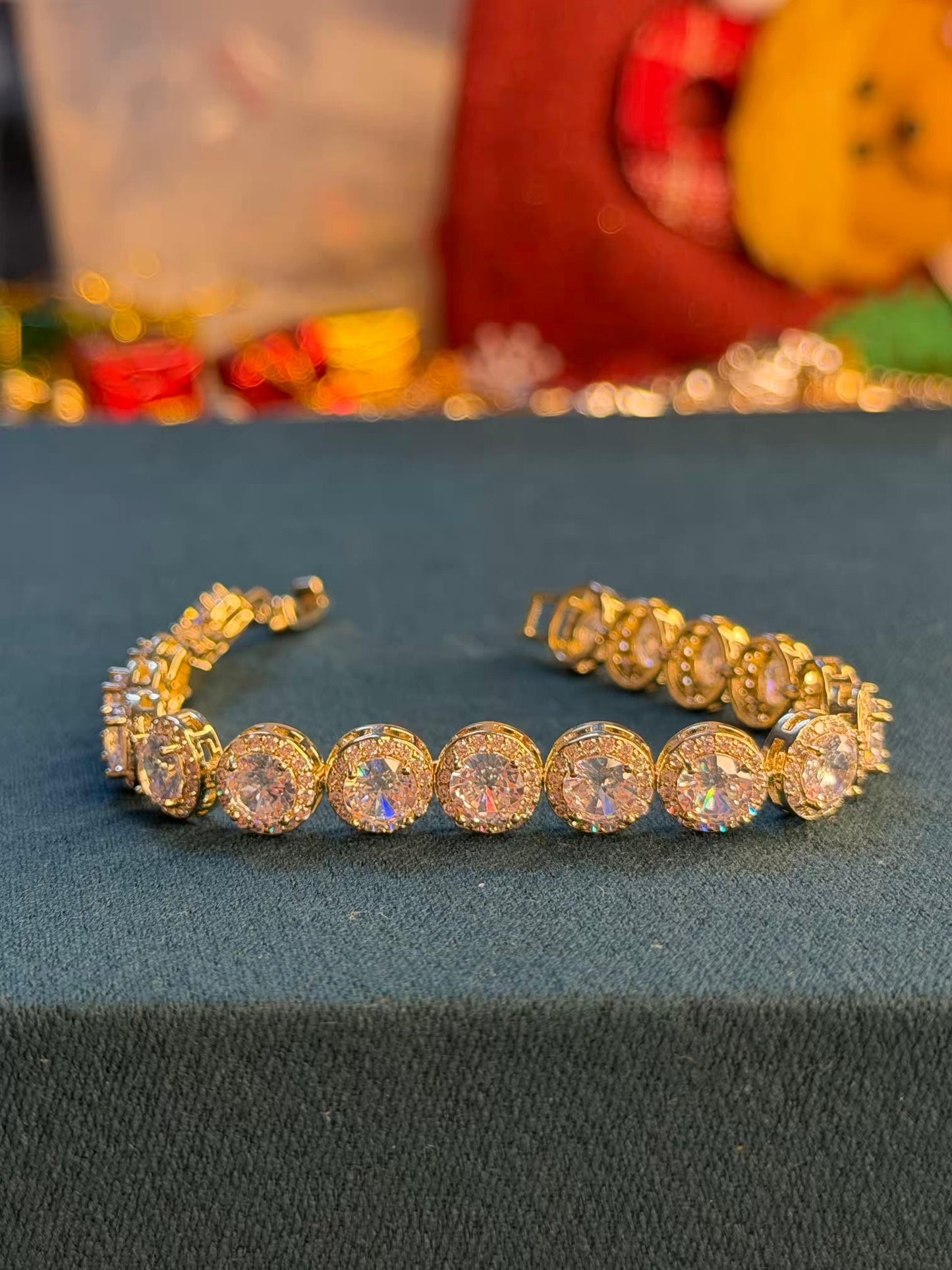 White Oval Shape Silver Plated Tennis Bracelet