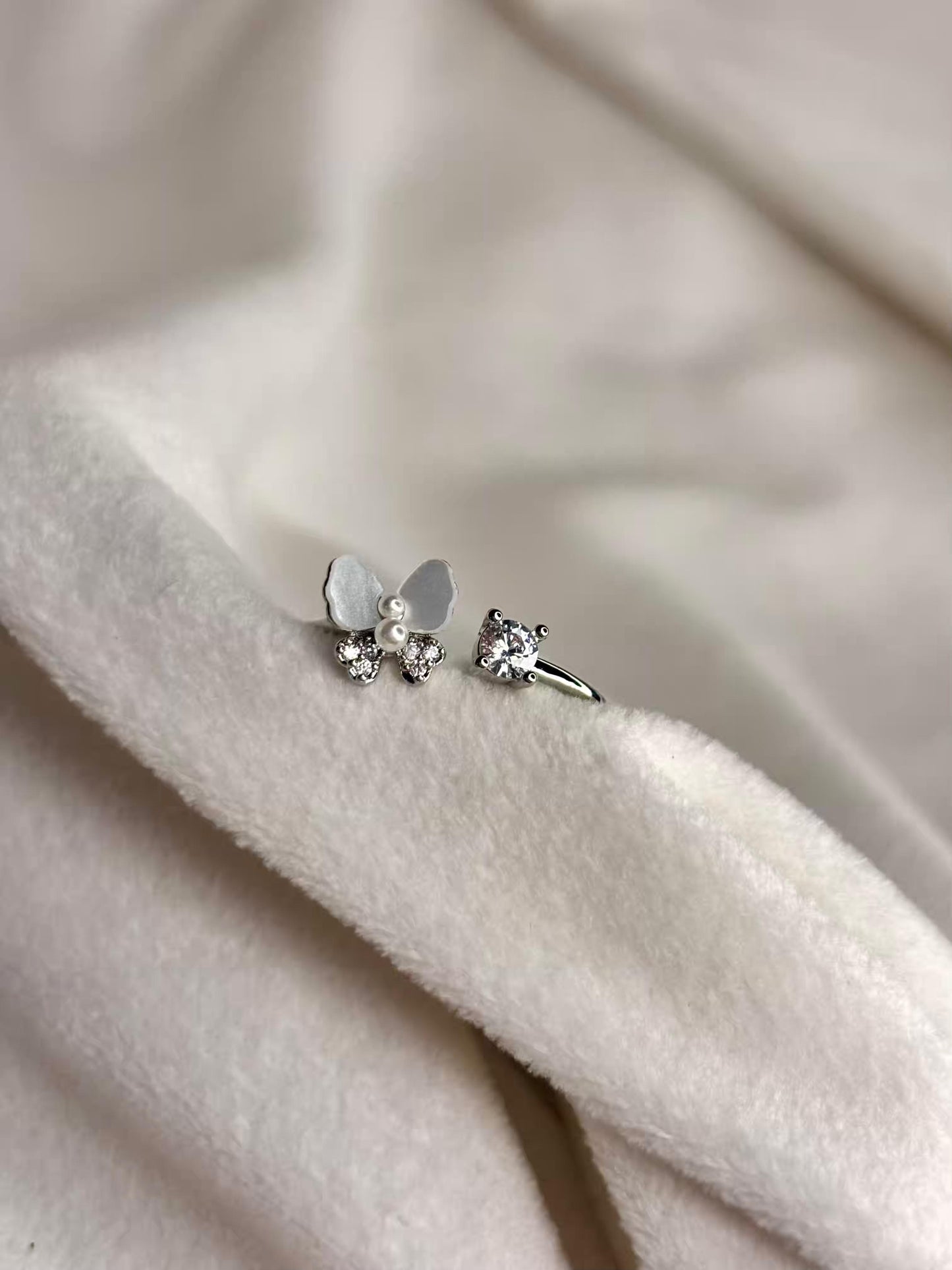 Butterfly winged Silver Adjustable Ring