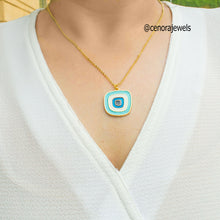 Load image into Gallery viewer, Ocean Uneven Abstract Evil Eye Necklace
