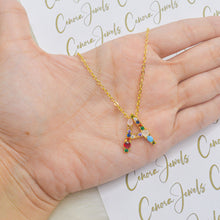 Load image into Gallery viewer, Semi Precious Stones Colourful Initial Letter Necklaces
