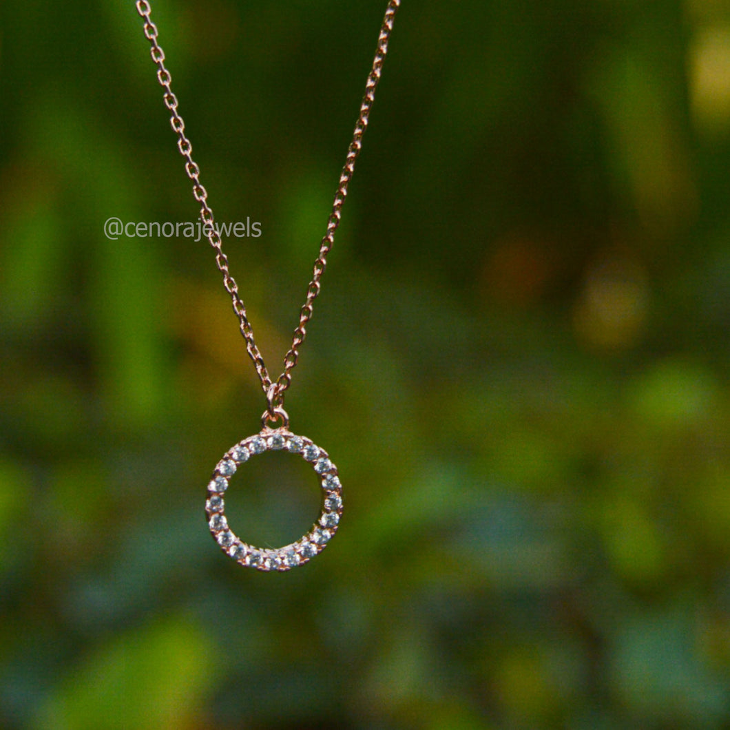 Karma Ring Necklace ( Rose Gold )