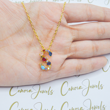 Load image into Gallery viewer, Semi Precious Stones Colourful Initial Letter Necklaces
