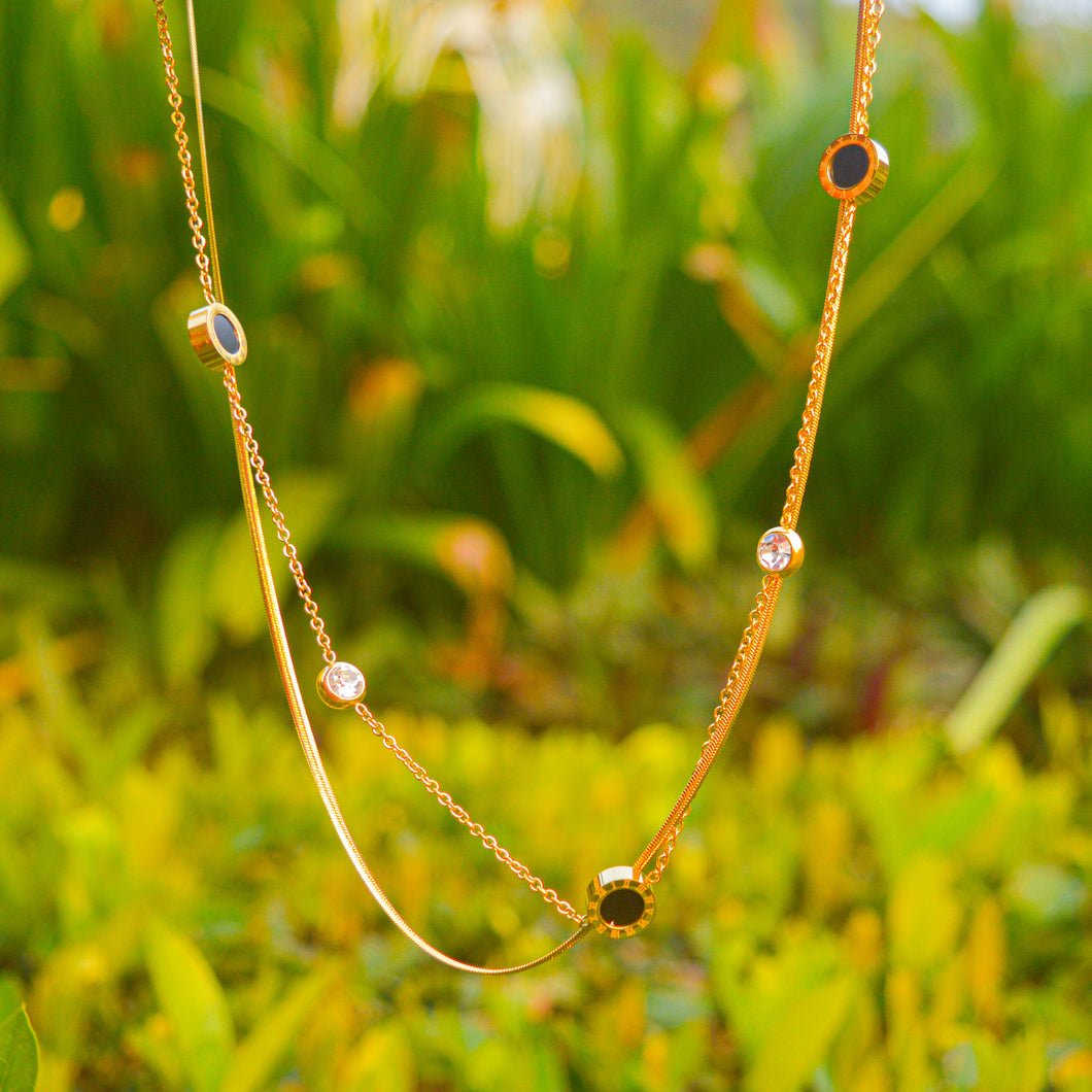 Alternate Roman Long Layered Chain Necklace