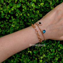 Load image into Gallery viewer, Five Charms Dual Layered Evil Eye Bracelet
