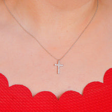 Load image into Gallery viewer, Diamond Cross Necklace - Silver
