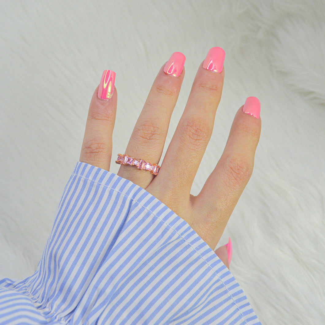 Pink Infinity Adjustable Ring ( Rose Gold )