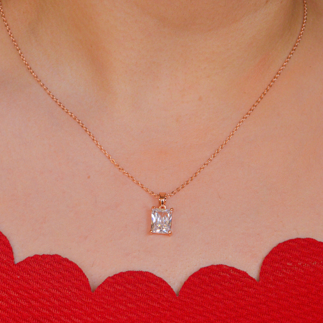 Solitaire Necklace - Rose Gold