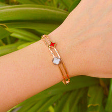 Load image into Gallery viewer, Claire Red Floral Petal Kadha Bracelet Bangle - Rose Gold
