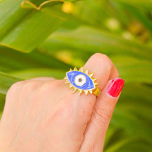 Load image into Gallery viewer, Shark Evil Eye Ring
