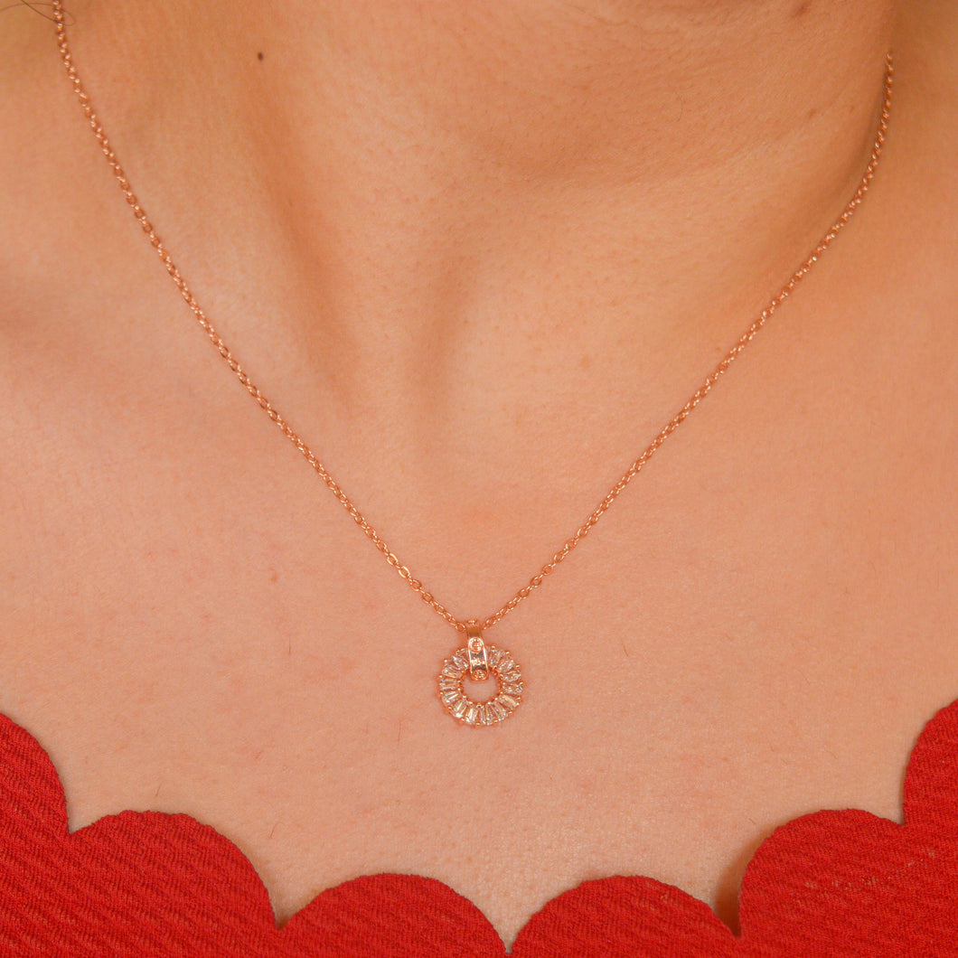 Ring Dash Necklace - Rose Gold