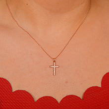 Load image into Gallery viewer, Jesus Cross Necklace - Rose Gold
