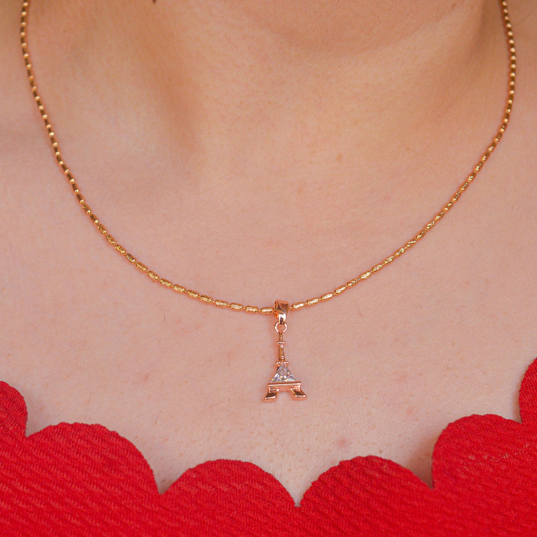 Eifel Tower Necklace - Rose Gold