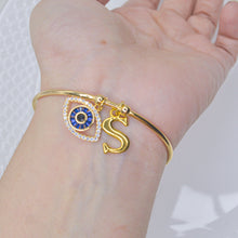 Load image into Gallery viewer, Evil Eye Initial Bracelet ( Gold )
