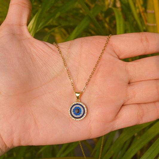 Nazar Battu Blue Necklace ( Gold )