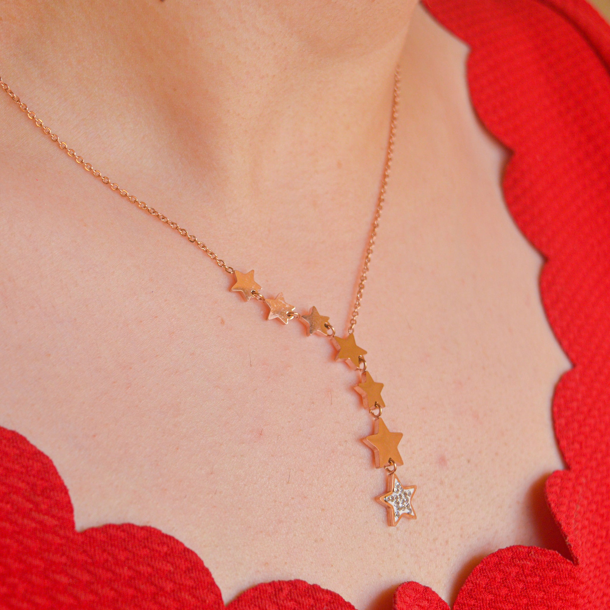 World necklace rose on sale gold