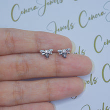 Load image into Gallery viewer, Tiny Bee Bug Ear Studs Earrings - Silver
