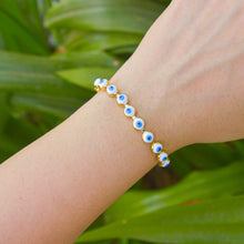 Load image into Gallery viewer, Clingy White Evil Eye Bracelet
