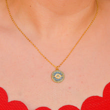 Load image into Gallery viewer, Turquoise Sequins Evil Eye Necklace - Gold
