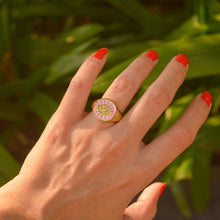 Load image into Gallery viewer, Pink Bold Evil Eye Ring ( Gold )
