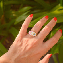 Load image into Gallery viewer, Pink Fish Evil Eye Ring ( Gold )
