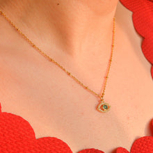 Load image into Gallery viewer, Emerald Green Evil Eye Necklace - Gold
