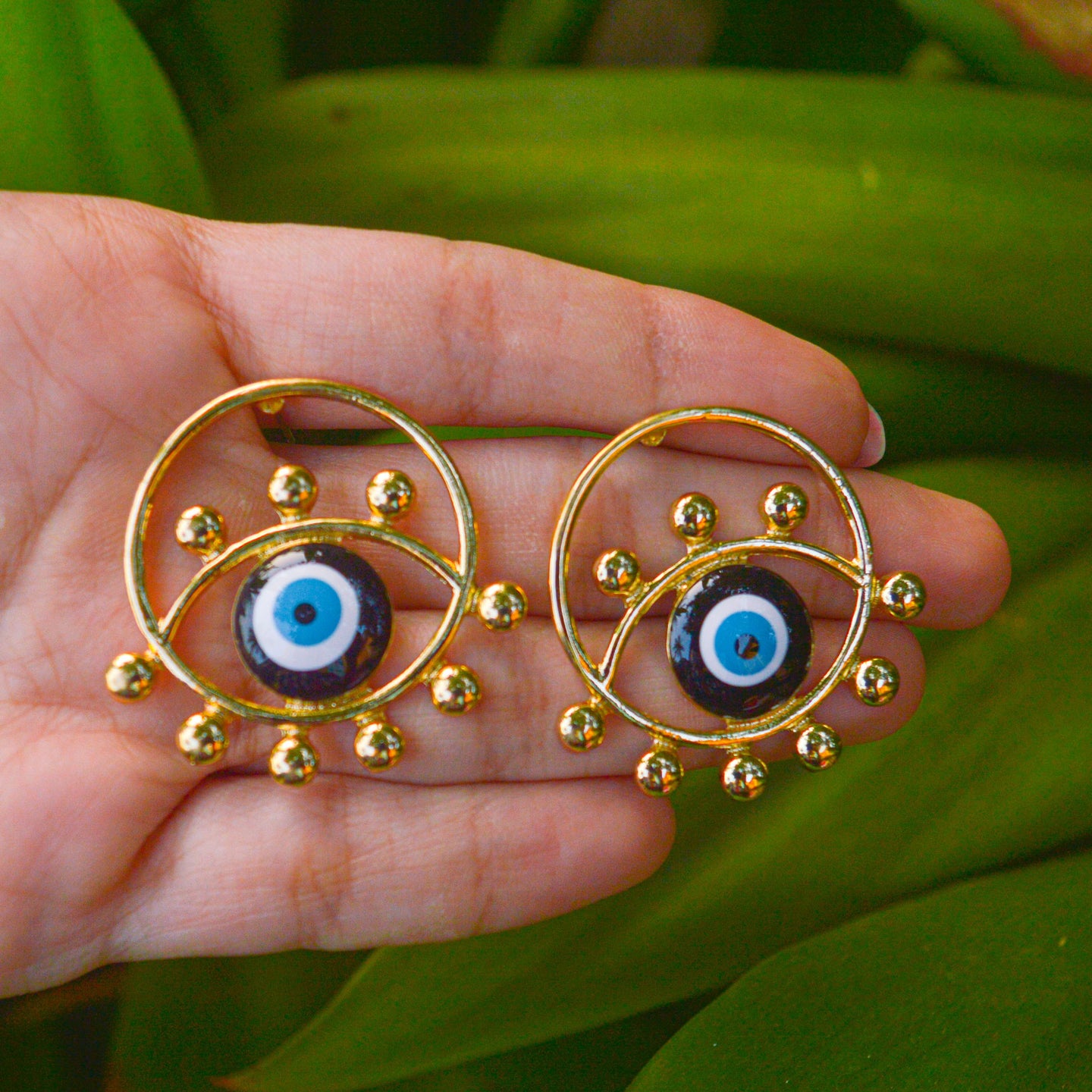 Evil Eye Gaze Fancy Ear Studs Earrings