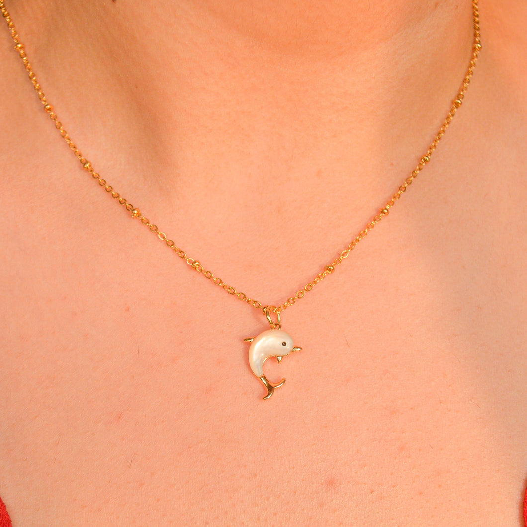 Baby Dolphin Necklace - Gold