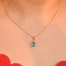 Load image into Gallery viewer, Oceanic Blue Stone Necklace - Gold
