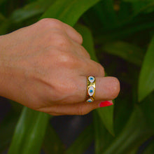 Load image into Gallery viewer, White Evil Eye Ring ( Gold )
