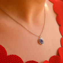 Load image into Gallery viewer, Silver Blue Evil Eye Pearl Necklace
