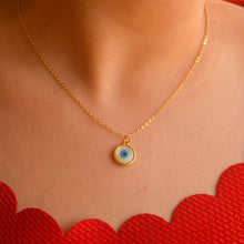 Load image into Gallery viewer, Mother of Pearl Evil Eye Necklace - Gold
