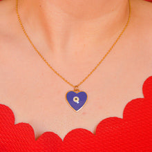 Load image into Gallery viewer, Blue Heart Evil Eye Necklace - Gold
